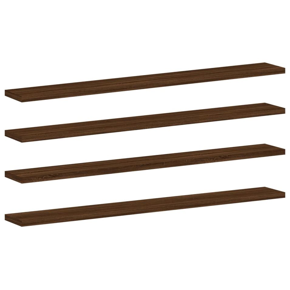 Étagères murales 4 pcs chêne marron 80x10x1,5cm bois ingénierie - Photo n°1