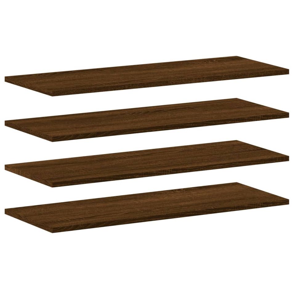 Étagères murales 4 pcs chêne marron 80x30x1,5cm bois ingénierie - Photo n°1