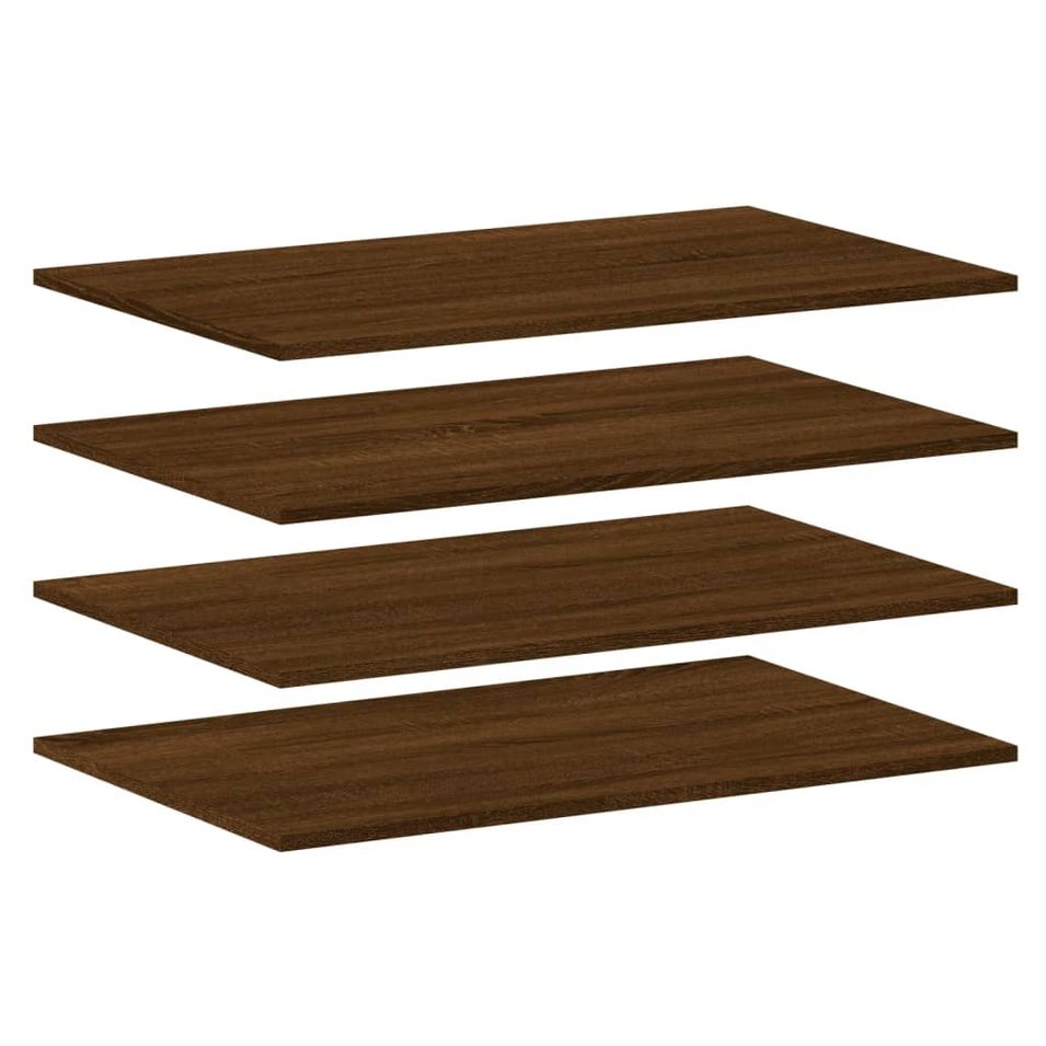 Étagères murales 4 pcs chêne marron 80x50x1,5cm bois ingénierie - Photo n°1