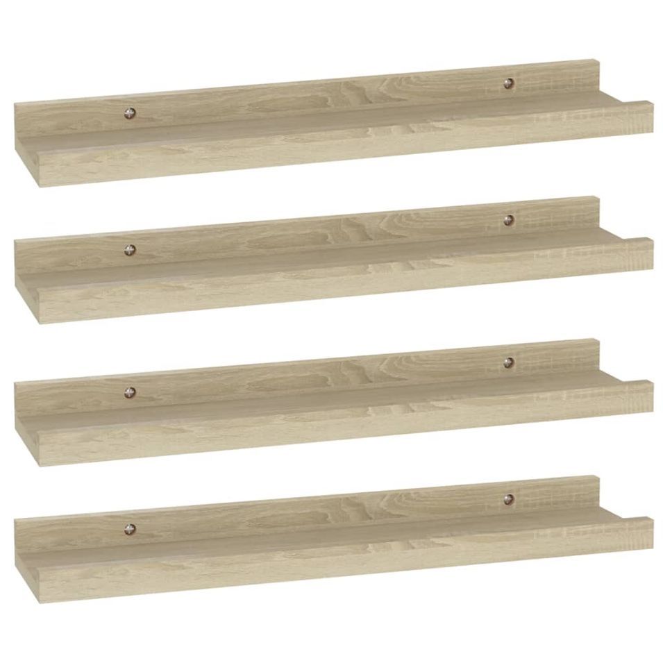 Étagères murales 4 pcs Chêne Sonoma 40x9x3 cm - Photo n°1
