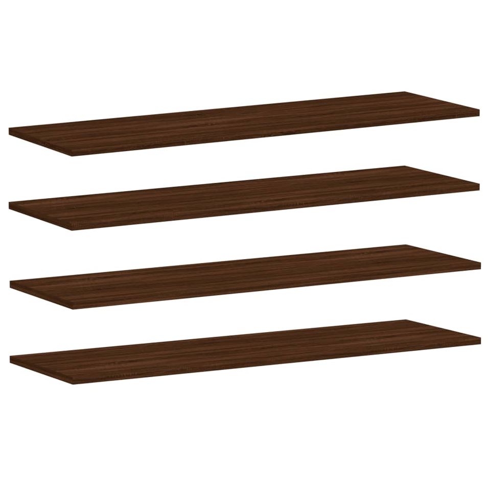 Étagères murales 4pcs chêne marron 100x30x1,5cm bois ingénierie - Photo n°1