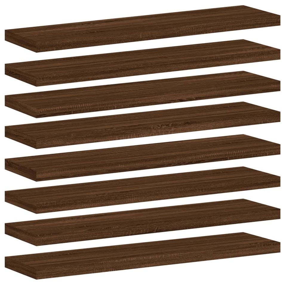 Étagères murales 8 pcs chêne marron 40x10x1,5cm bois ingénierie - Photo n°1