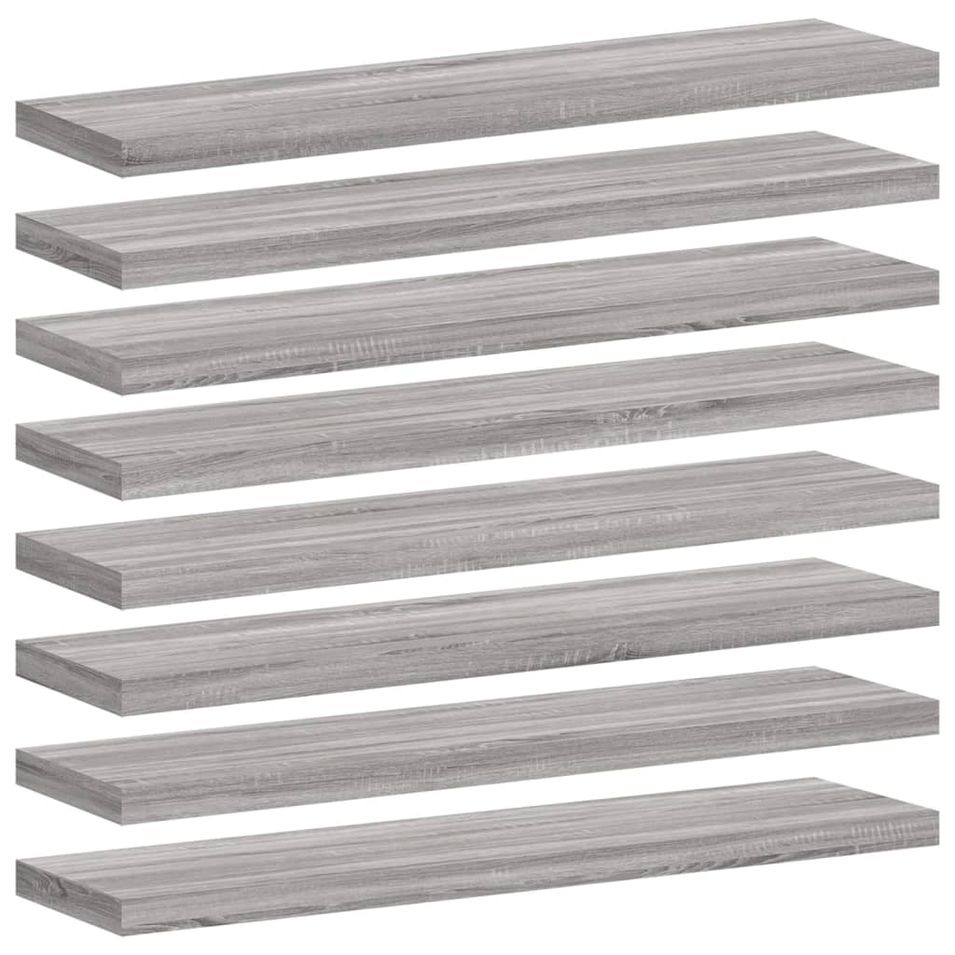Étagères murales 8 pcs sonoma gris 40x10x1,5 cm bois ingénierie - Photo n°1