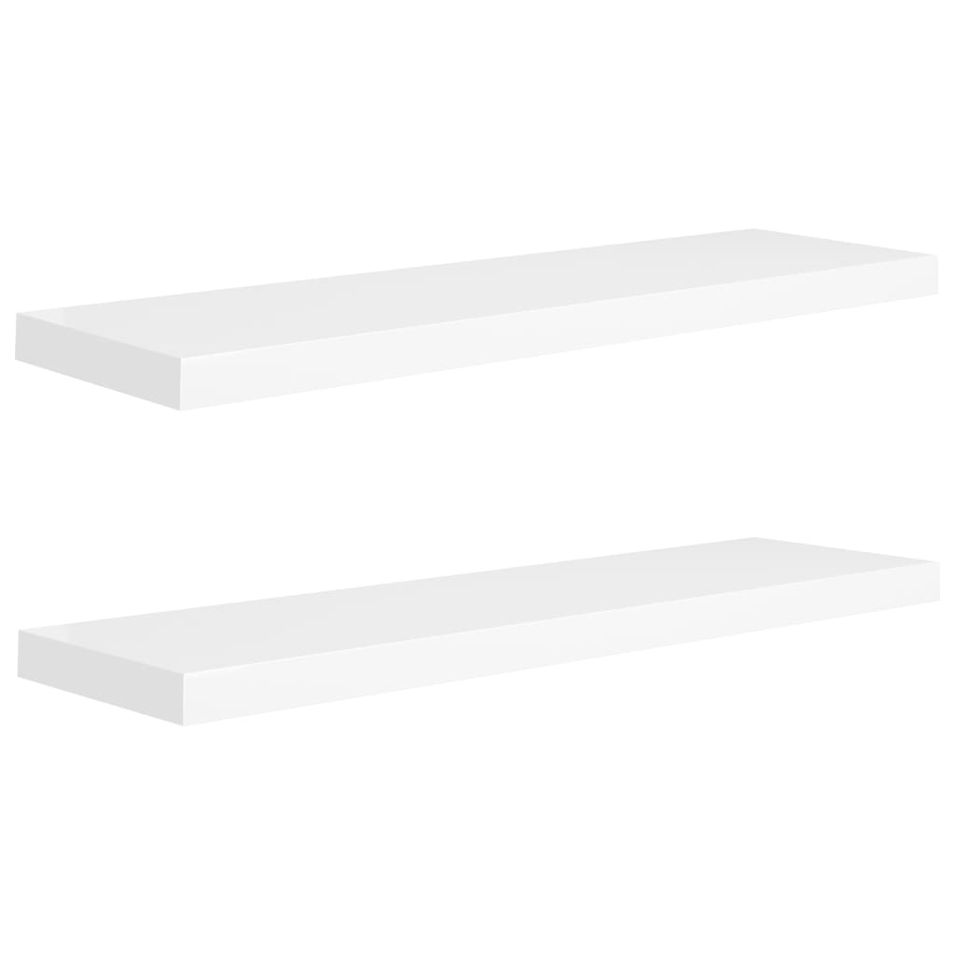 Étagères murales flottantes 2 pcs Blanc 90x23,5x3,8 cm MDF - Photo n°1