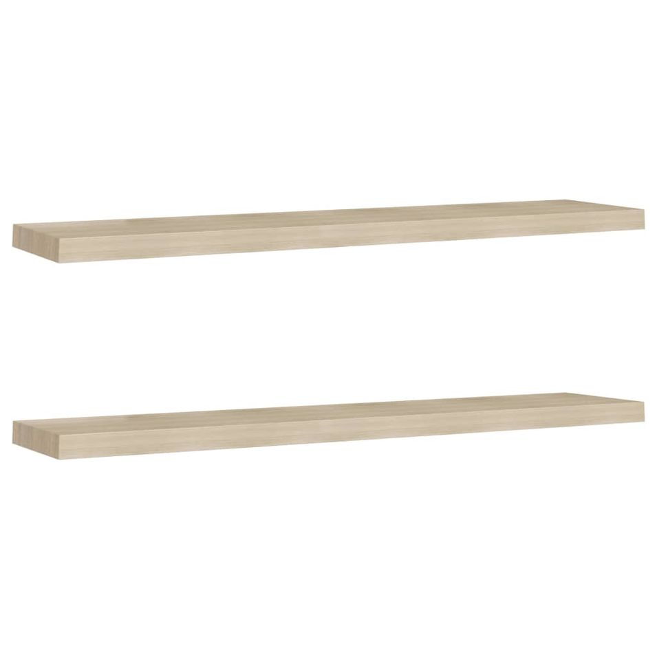 Étagères murales flottantes 2 pcs Chêne 120x23,5x3,8 cm MDF - Photo n°1