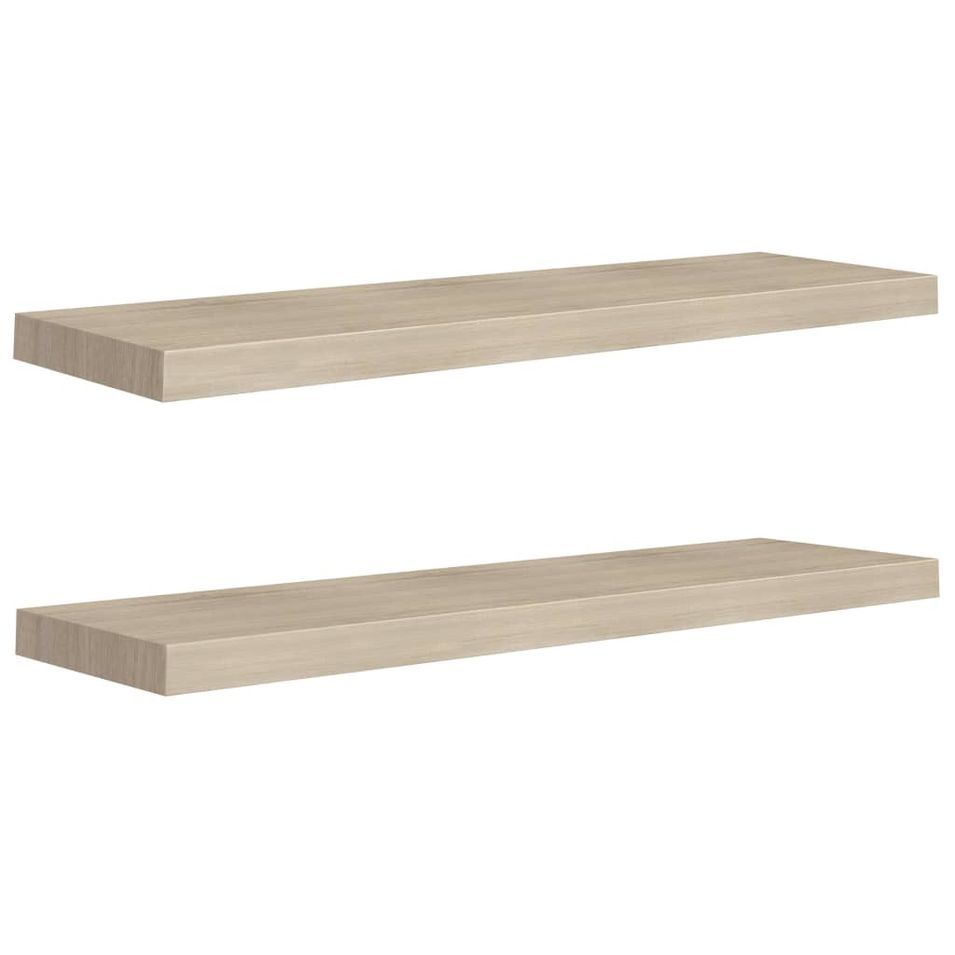 Étagères murales flottantes 2 pcs Chêne 90x23,5x3,8 cm MDF - Photo n°1