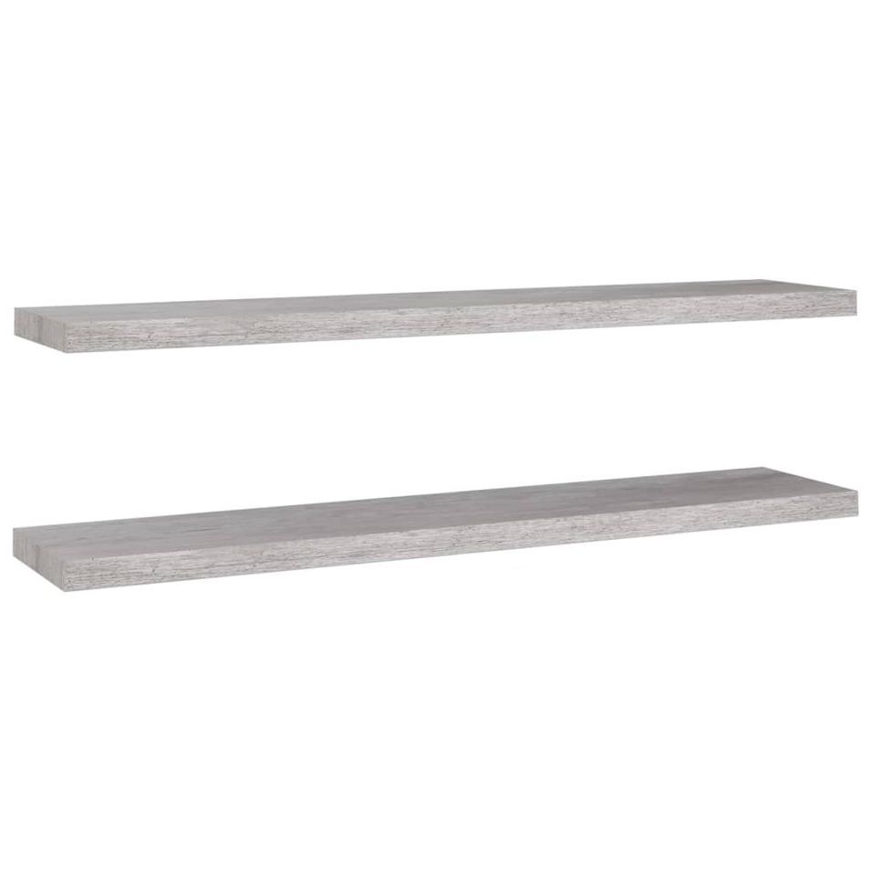 Étagères murales flottantes 2 pcs Gris béton 120x23,5x3,8cm MDF - Photo n°1