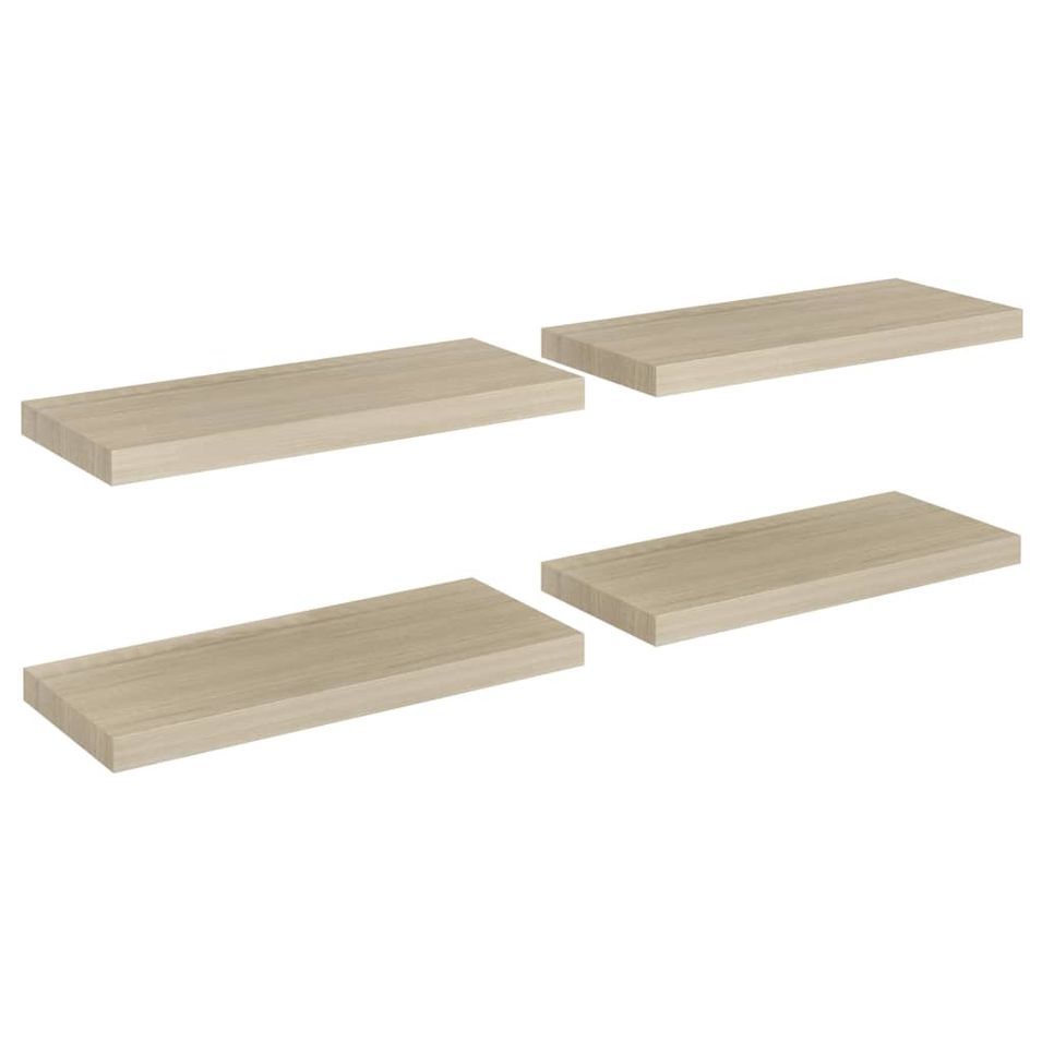 Étagères murales flottantes 4 pcs Chêne 60x23,5x3,8 cm MDF - Photo n°1