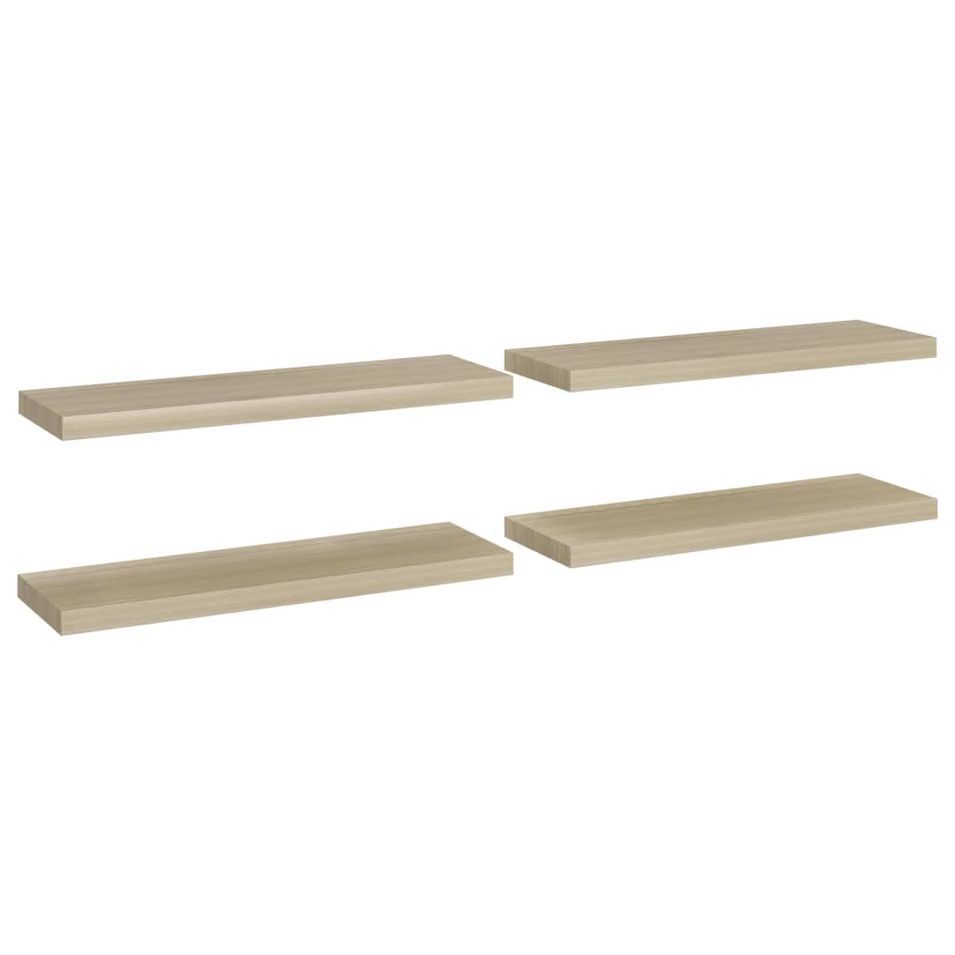 Étagères murales flottantes 4 pcs Chêne 80x23,5x3,8 cm MDF - Photo n°1