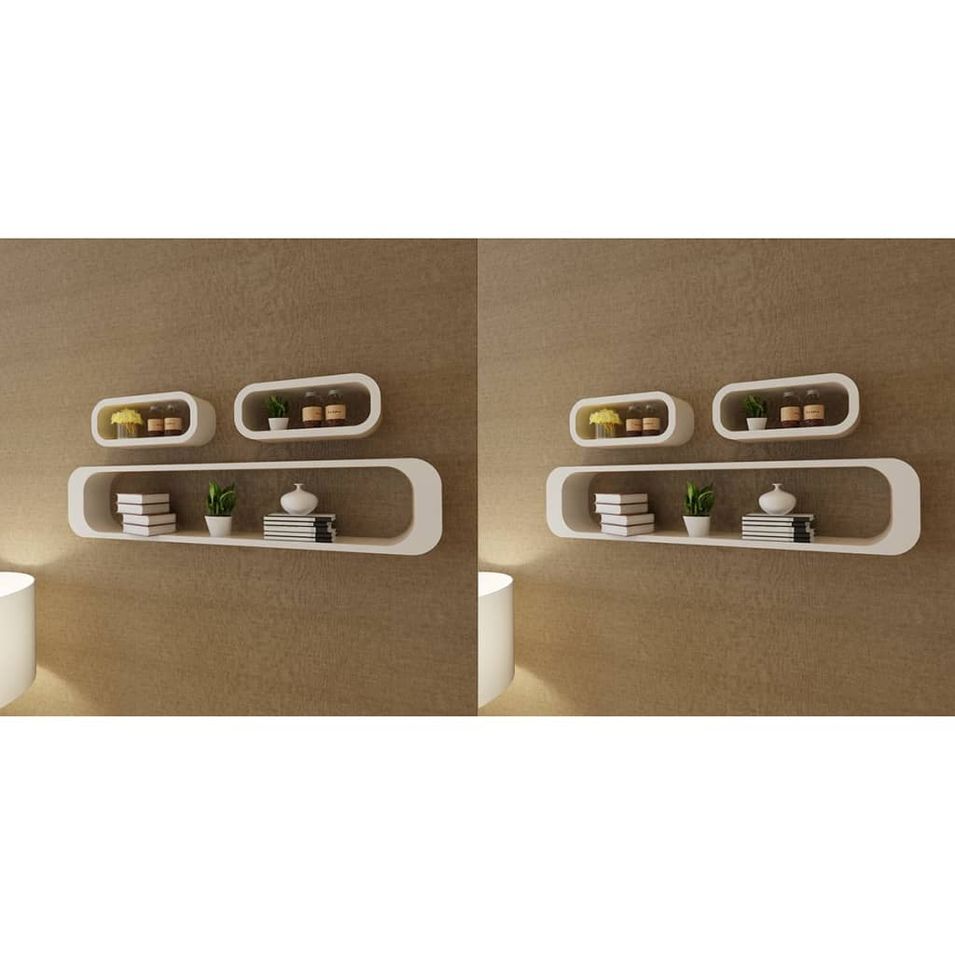 Étagères murales sous forme de cube 6 pcs Blanc 3 - Photo n°1