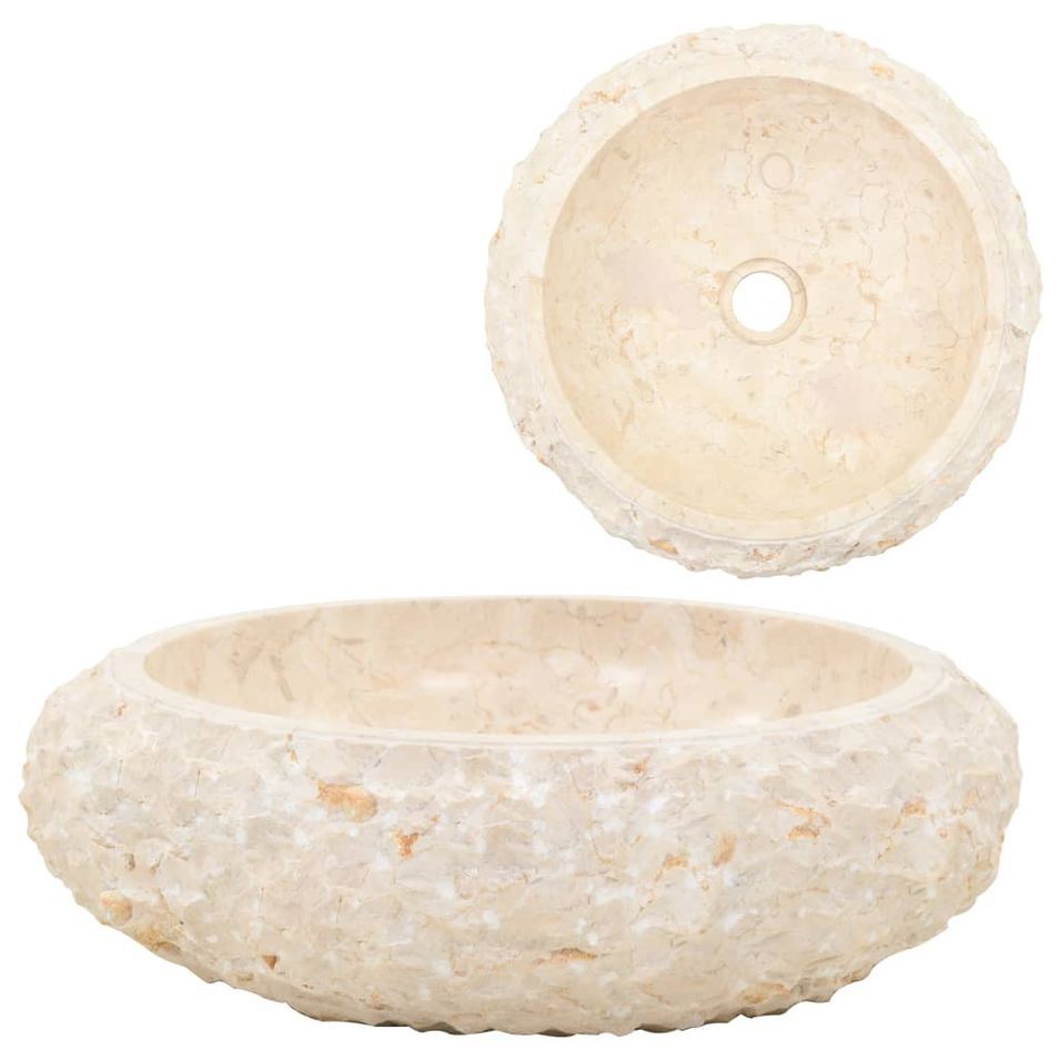 Évier 40 x 12 cm Marbre Crème - Photo n°1