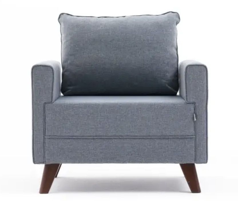 Fauteuil 1 place tissu bleu Kandy 82 cm - Photo n°1