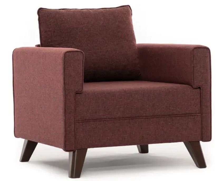 Fauteuil 1 place tissu bordeaux Kandy 82 cm - Photo n°1