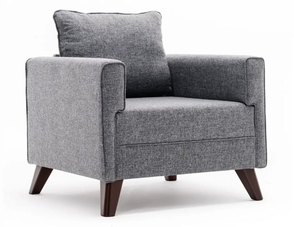 Fauteuil 1 place tissu gris Kandy 82 cm - Photo n°1