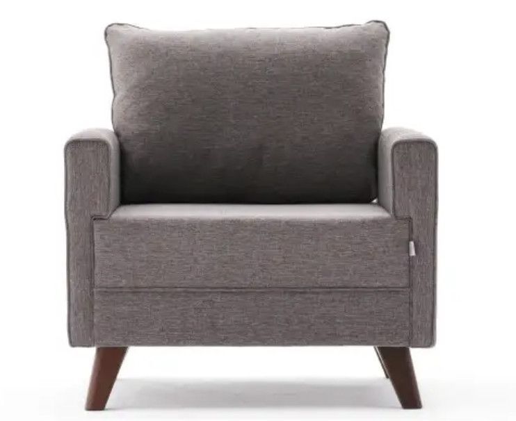 Fauteuil 1 place tissu marron Kandy 82 cm - Photo n°1
