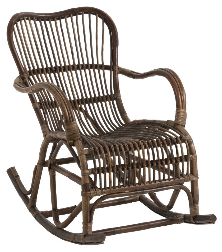 Fauteuil à bascule en rotin marron Jak - Photo n°1