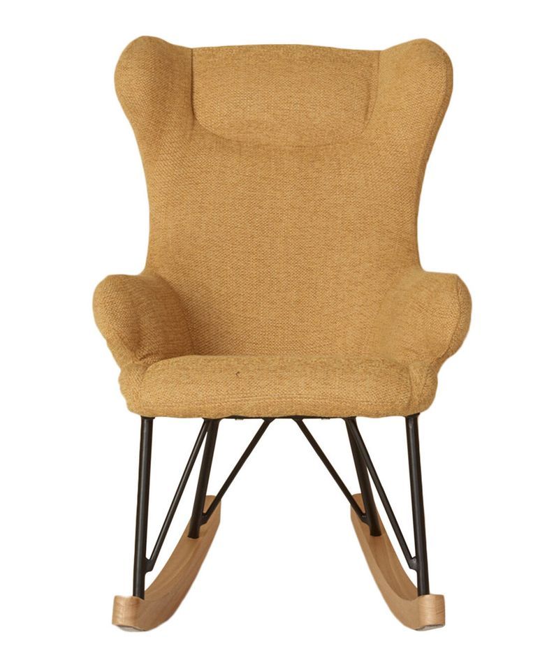 Fauteuil à bascule enfant tissu jaune Luxare - Photo n°1
