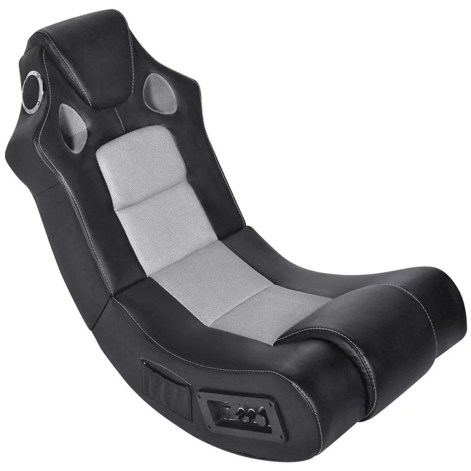 Fauteuil à bascule jeux video Gamer Sow noir et gris - Photo n°1