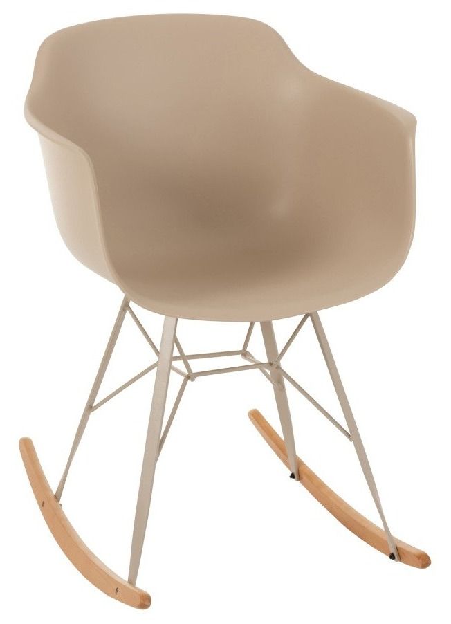 Fauteuil à bascule polypropylène beige Praji - Photo n°1