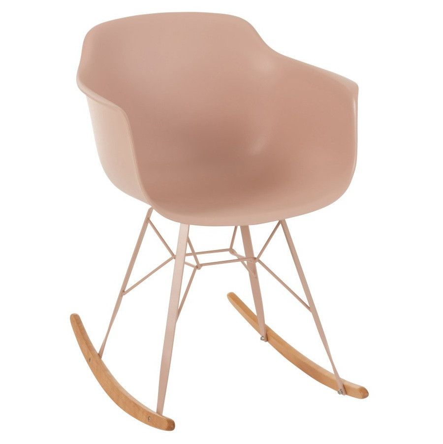 Fauteuil à bascule polypropylène rose nude Uchi - Lot de 2 - Photo n°1