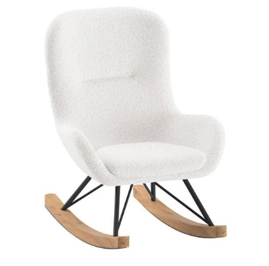 Fauteuil à bascule pour enfant ROCKY - Tissu bouclé - Photo n°1