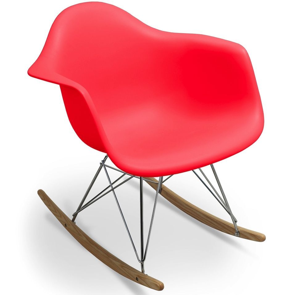 Fauteuil à bascule rouge mat Kandia - Photo n°1