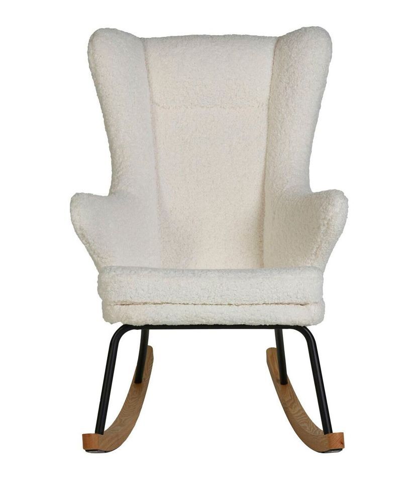 Fauteuil à bascule tissu blanc Luxare - Photo n°1