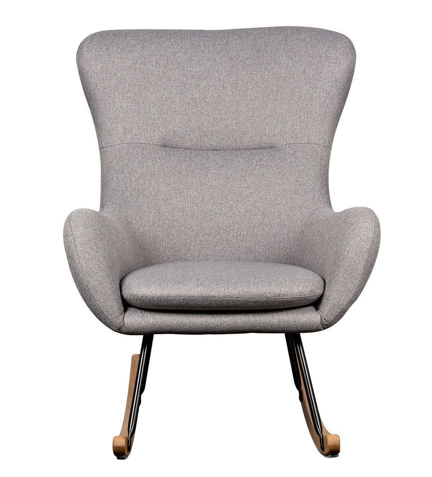 Fauteuil à bascule tissu gris Neya - Photo n°1