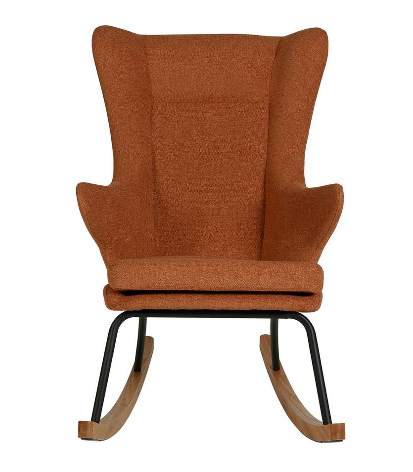 Fauteuil à bascule tissu marron Luxare - Photo n°1