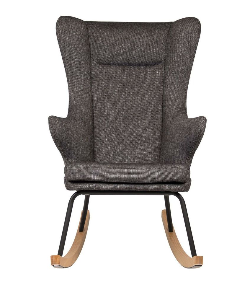 Fauteuil à bascule tissu noir Luxare - Photo n°1