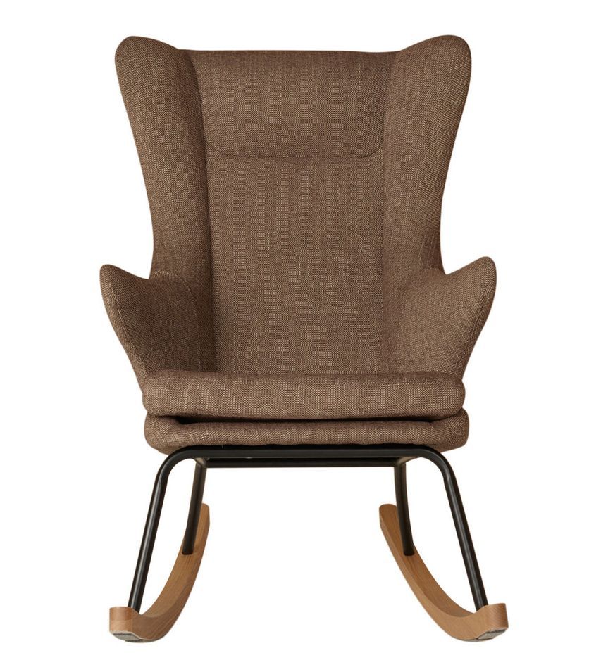 Fauteuil à bascule tissu taupe Luxare - Photo n°1