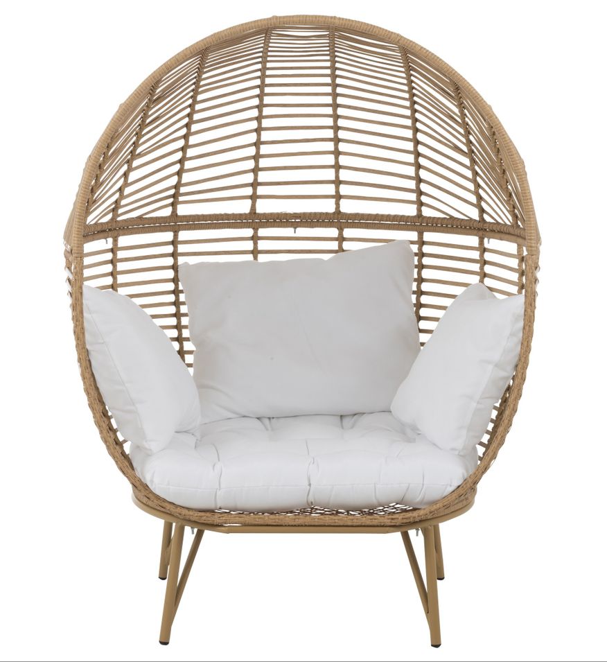 Fauteuil acier effet rotin naturel BINO - Un cocon design - Photo n°1