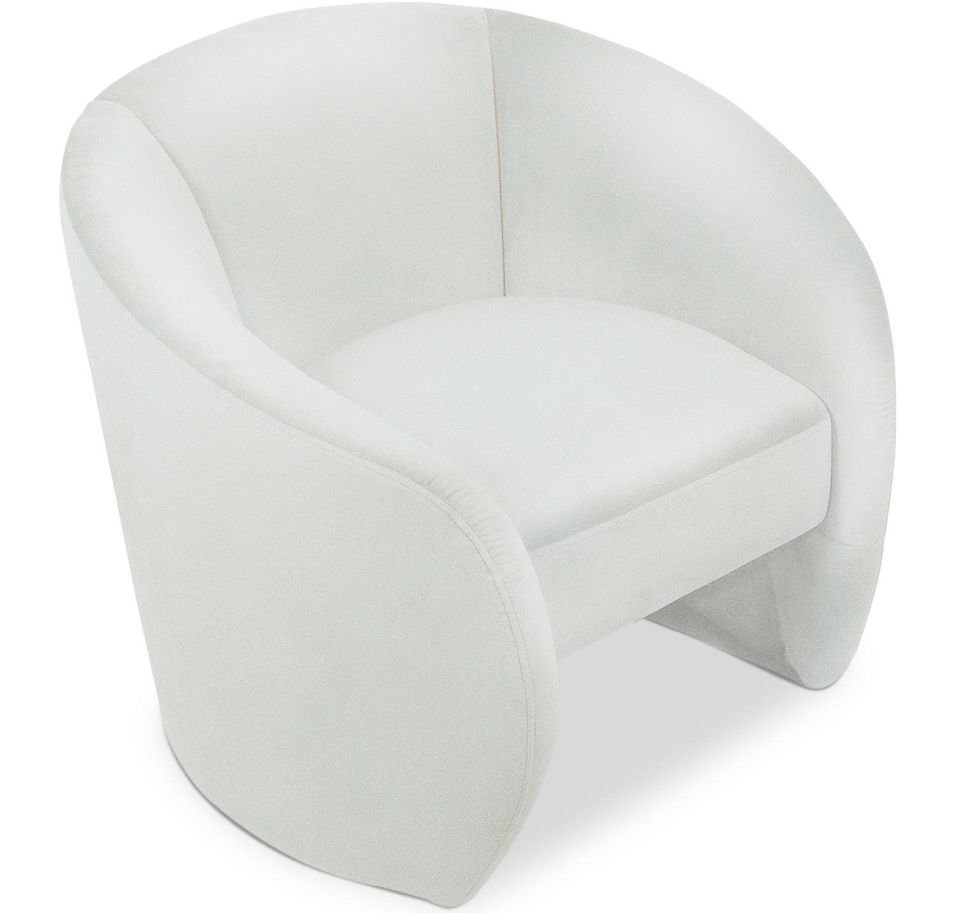 Fauteuil design arrondi simili cuir blanc Diamant - Photo n°1
