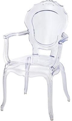 Fauteuil baroque polycarbonate transparent Loby - Lot de 2 - Photo n°1