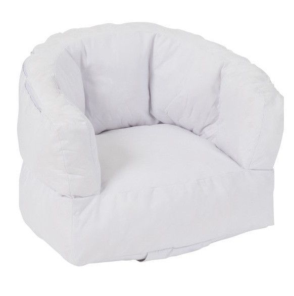 Fauteuil bas polyester blanc Ettis - Photo n°1