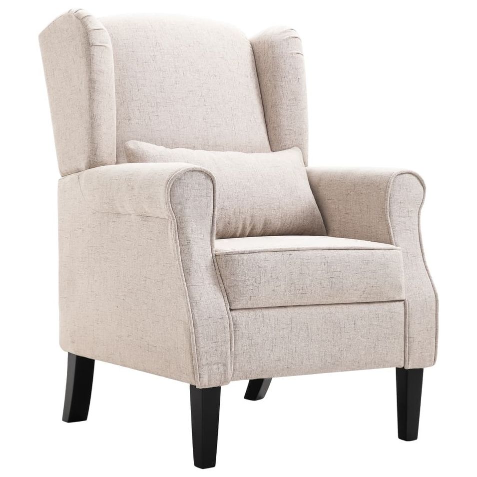 Fauteuil Beige Tissu Kiza - Photo n°1