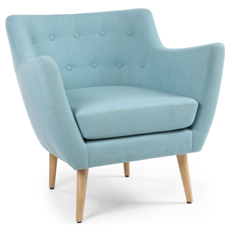 Fauteuil bergère Tissu Bleu - Photo n°1