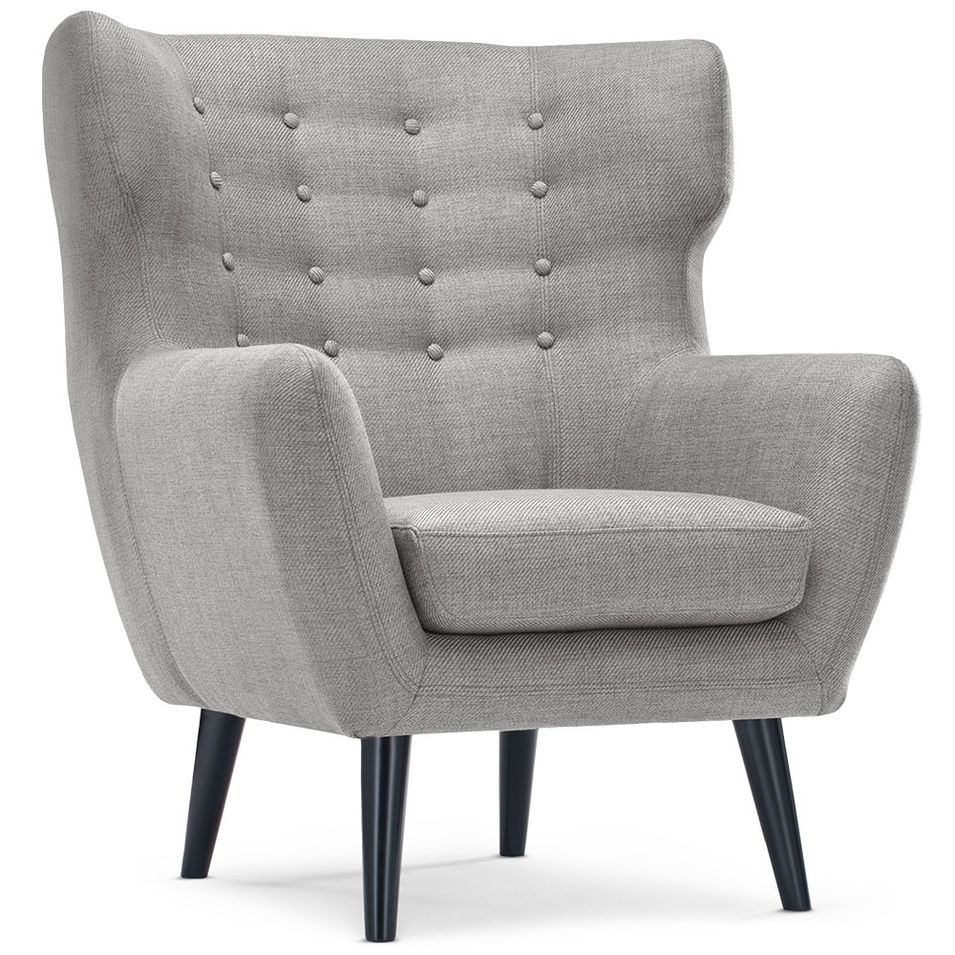 Fauteuil Bergère Tissu Gris - Photo n°1