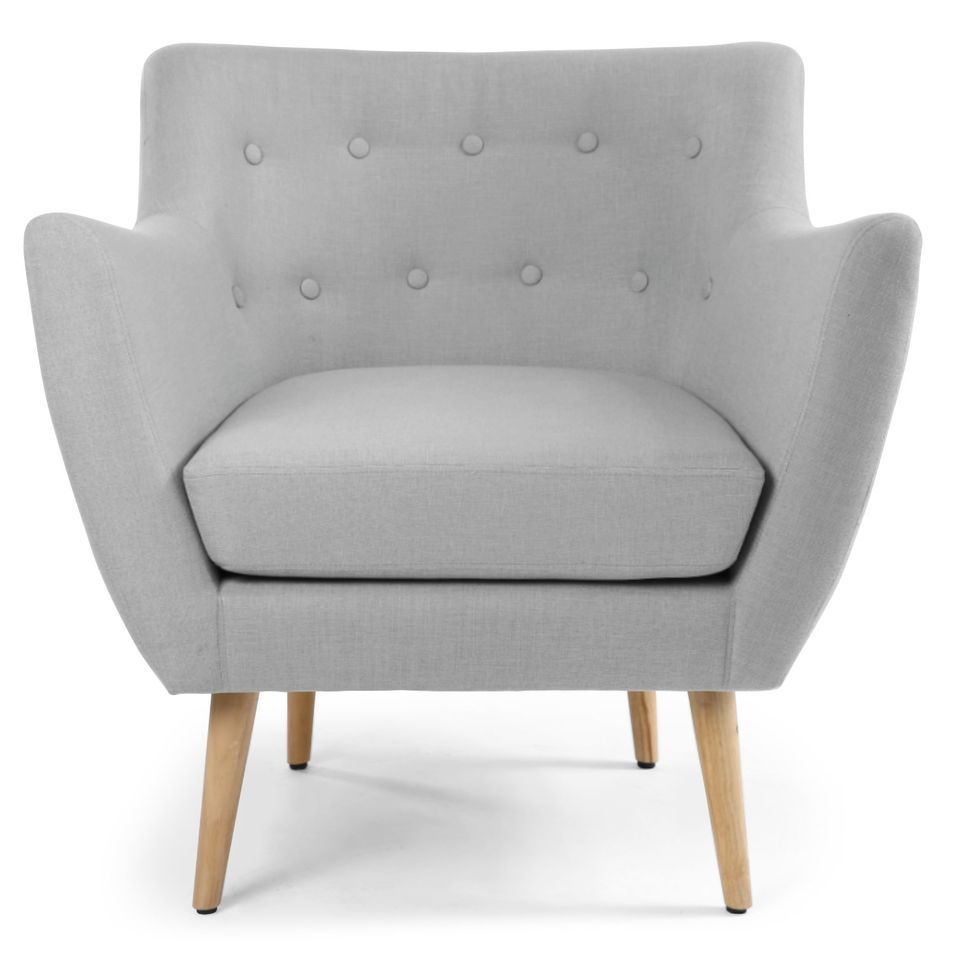 Fauteuil bergère Tissu Gris - Photo n°1