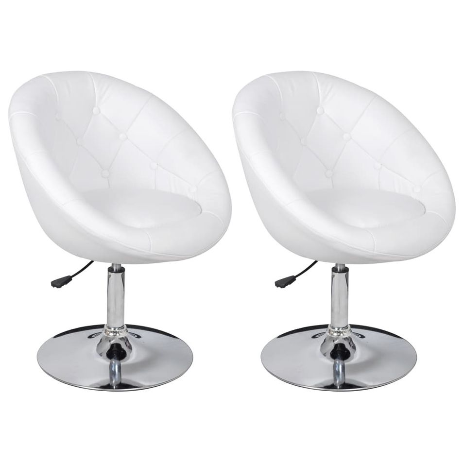 Fauteuil Blanc Similicuir kapole - Lot de 2 - Photo n°1
