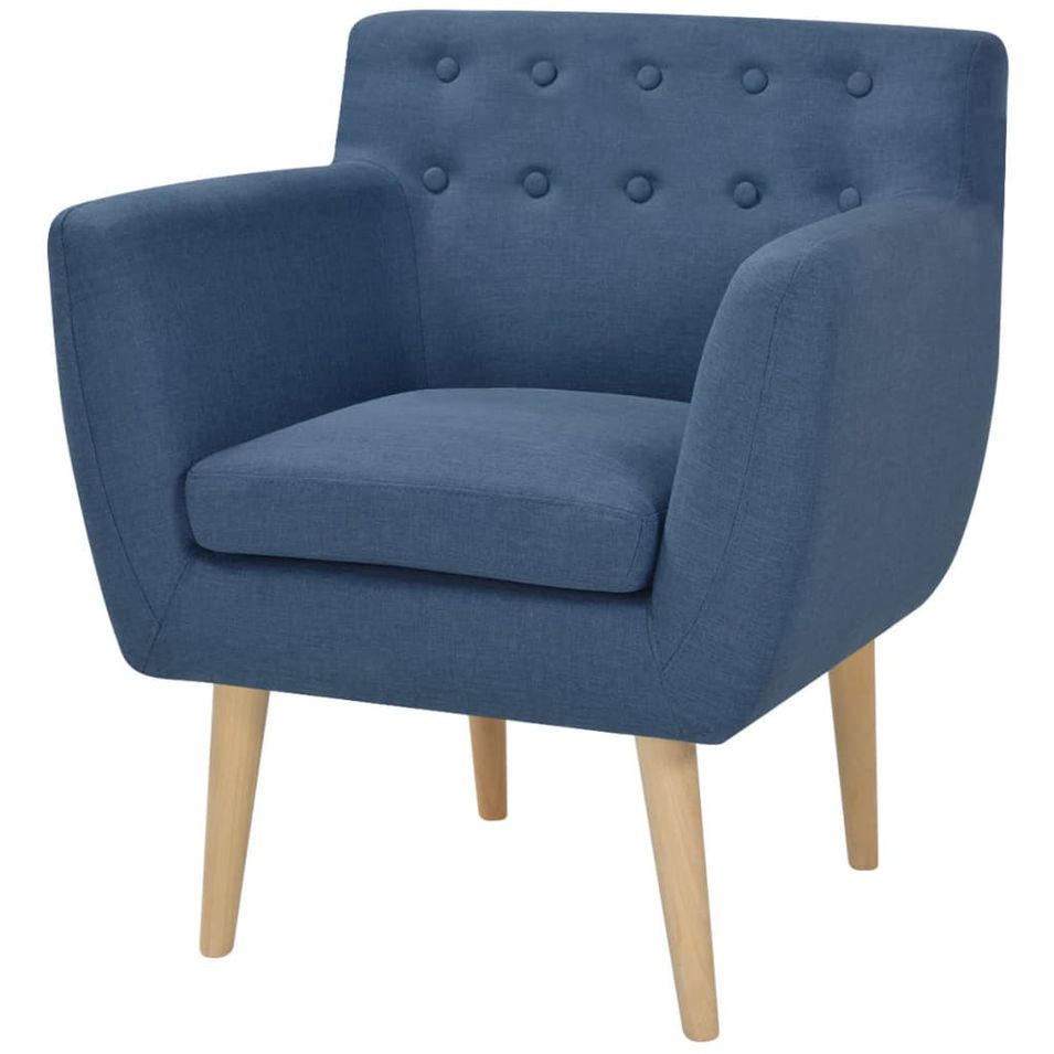 Fauteuil Bleu Tissu - Photo n°1