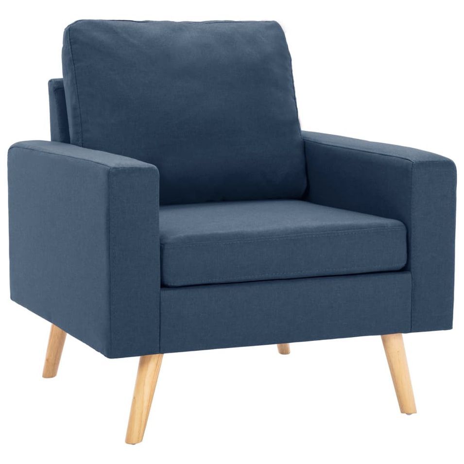 Fauteuil Bleu Tissu Louva - Photo n°1