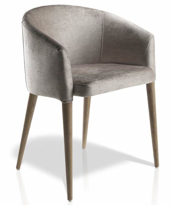 Fauteuil bois noyer et tissu Briza - Lot de 2 - Photo n°1