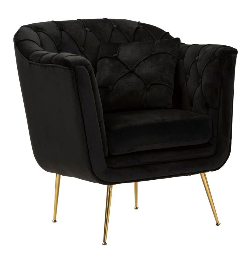 Fauteuil Budapest noir avec coussin design enveloppant - Photo n°1