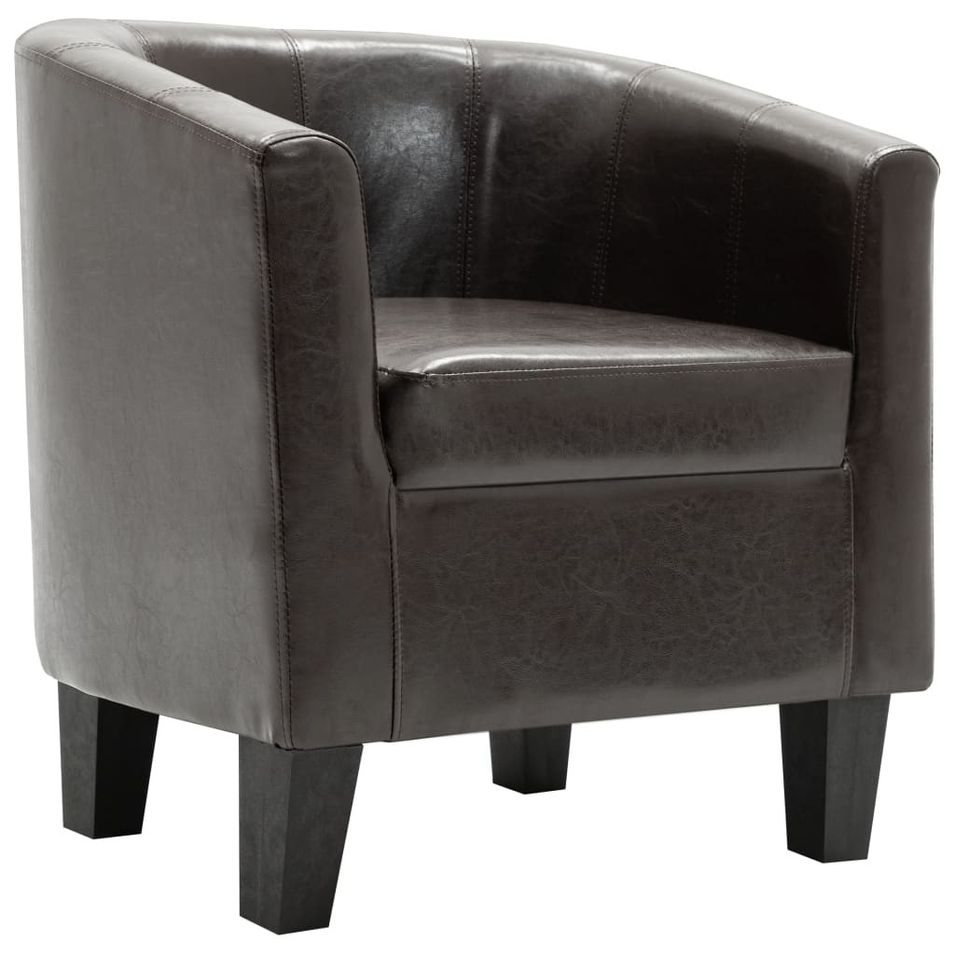 Fauteuil cabriolet Marron foncé Similicuir - Photo n°1
