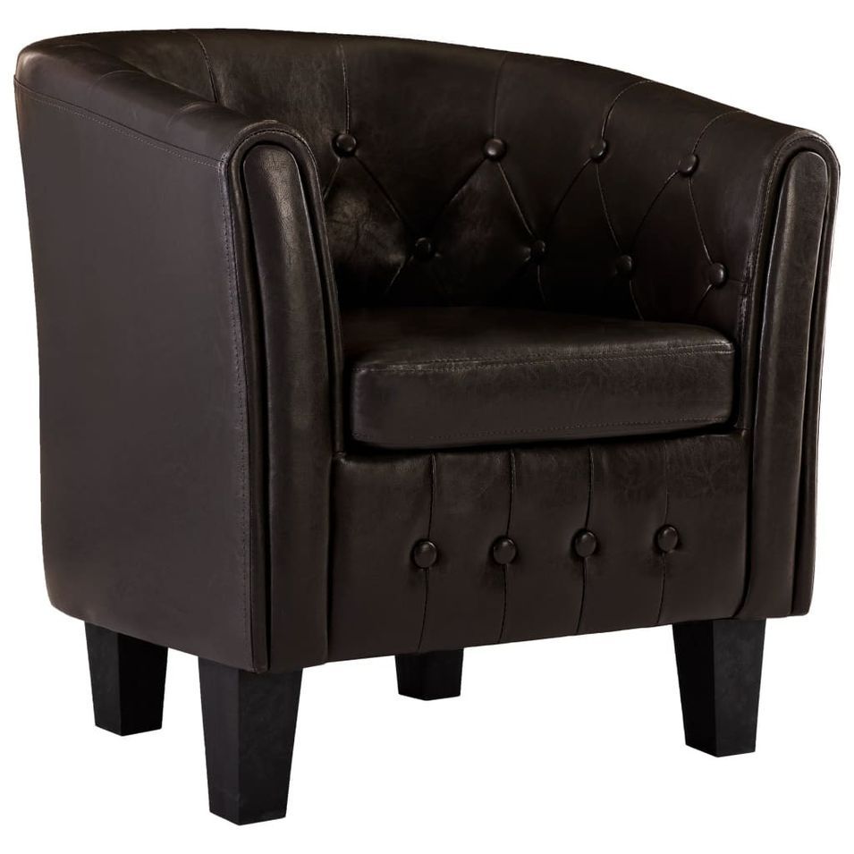 Fauteuil cabriolet Marron Similicuir - Photo n°1