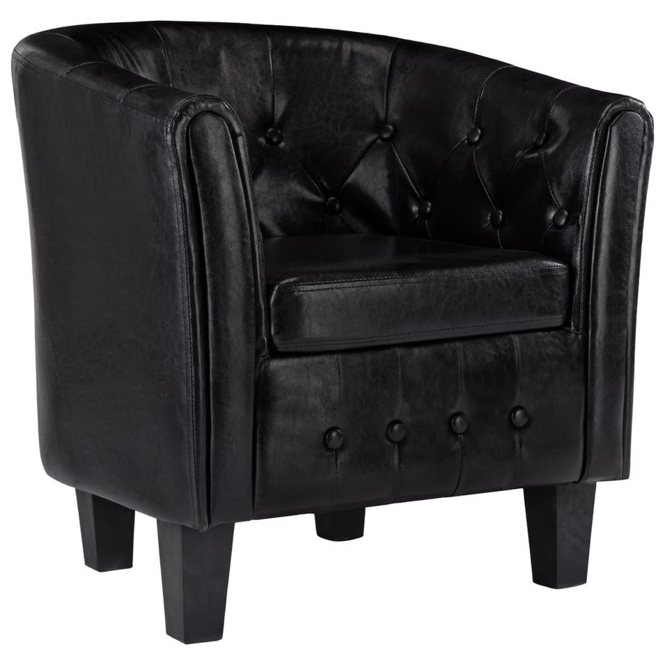 Fauteuil cabriolet Noir Similicuir Tanzy - Photo n°1