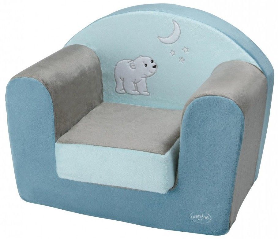Fauteuil Club avec housse déhoussable bleu gris Flocon l'ourson - Photo n°1
