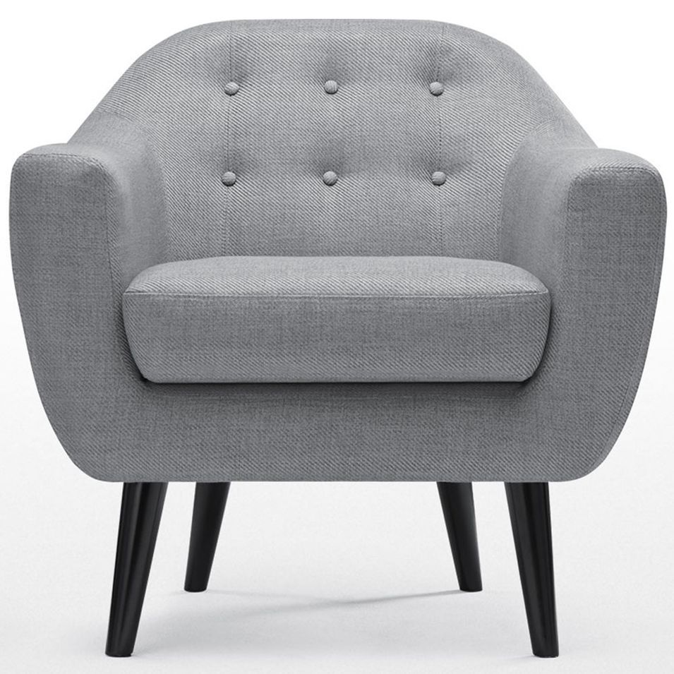 Fauteuil Cosy Tissu Gris Clair - Photo n°1