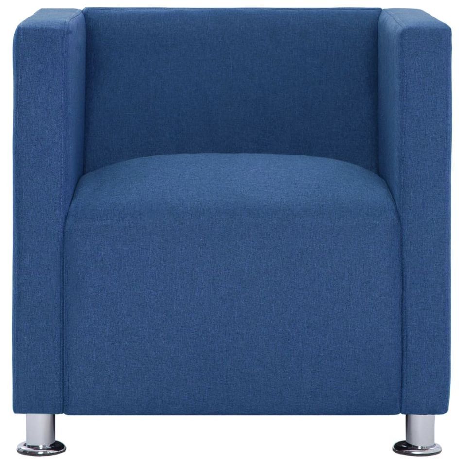 Fauteuil cube Bleu Tissu - Photo n°1